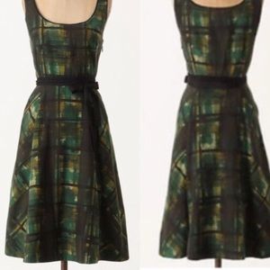 Anthropologie painted plaid dress